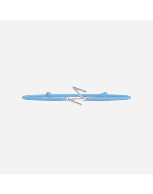 Versilbertes himmelblaues versilbertes Kinderarmband mit dem Buchstaben M