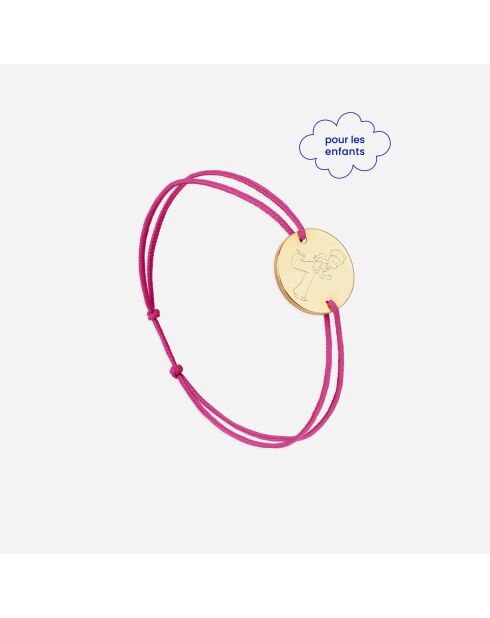 Fuchsiafarbenes rosévergoldetes Kinderarmband Der Kleine Prinz