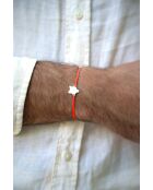 Orangefarbenes versilbertes Sternarmband