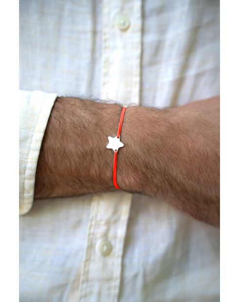 Orangefarbenes versilbertes Sternarmband