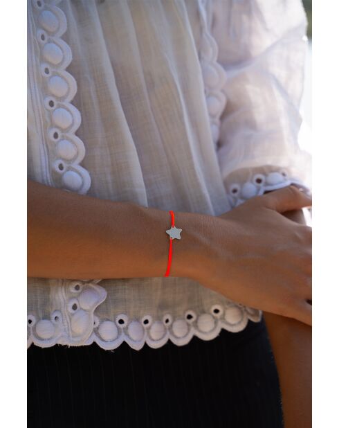 Orangefarbenes versilbertes Sternarmband