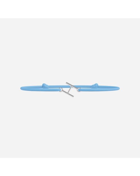 Hemelsblauwe verzilverde letter H-armband voor kinderen