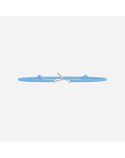 Bracelet lettre Y Enfant Plaqué Argent Bleu ciel