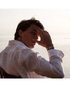 Versilbertes, versilbertes pastellblaues und weißes Armband