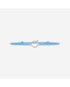 Braccialetto per bambini con lettera Q placcato in argento azzurro