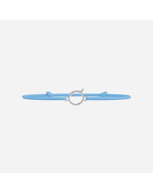 Braccialetto per bambini con lettera Q placcato in argento azzurro