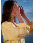 Pulsera Marche bañada en oro blanco y beige