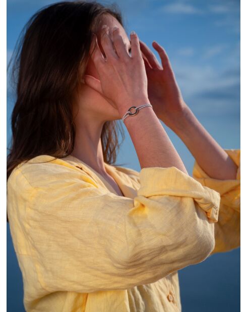 Bracciale Marche in oro beige e bianco placcato