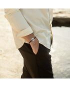 Schwarzes versilbertes Windrosenarmband