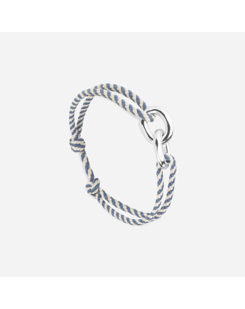 Colmar Union 22mm armband verzilverd beige en blauw