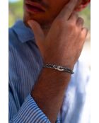 Colmar Union 22mm armband verzilverd beige en blauw