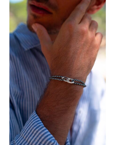 Colmar Union 22mm armband verzilverd beige en blauw