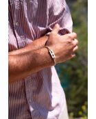 Pulsera Veora bañada en oro blanco y beige