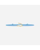 Armband mit dem Buchstaben U — Gold — Kinder — Gold — Buchstaben für Kinder — Gold — Himmelblau