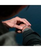 Kaki en beige verzilverde Henier Link-armband