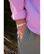 Kaora armband in kaki, verzilverd