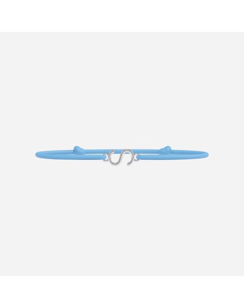 Hemelsblauwe verzilverde letter S-armband voor kinderen