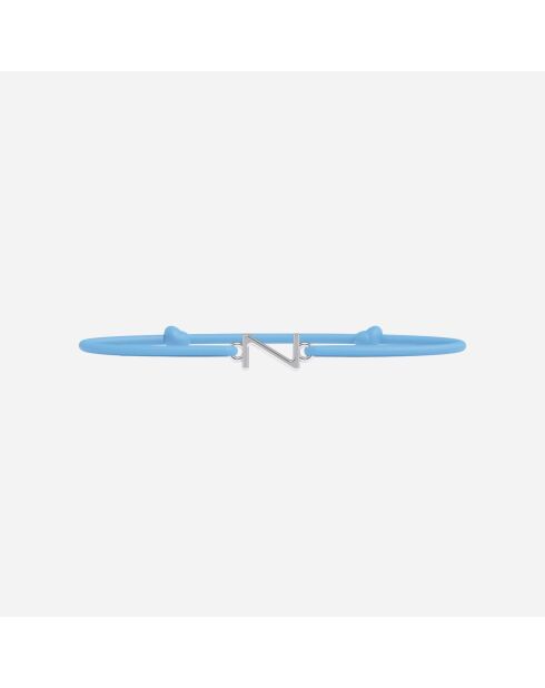 Himmelblaues versilbertes Kinderarmband mit dem Buchstaben Z