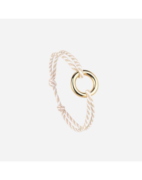 Bracciale Ruade in lastra d'oro beige e bianco