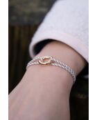 Pulsera Ruade bañada en oro blanco y beige