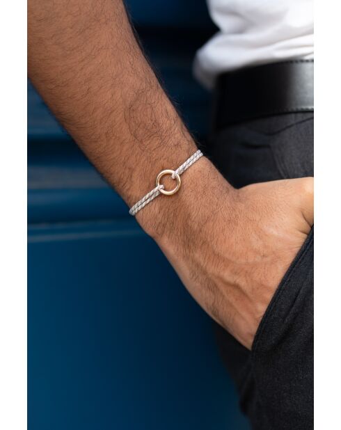 Bracciale Ruade in lastra d'oro beige e bianco