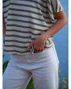 Pulsera pálida bañada en oro blanco y beige