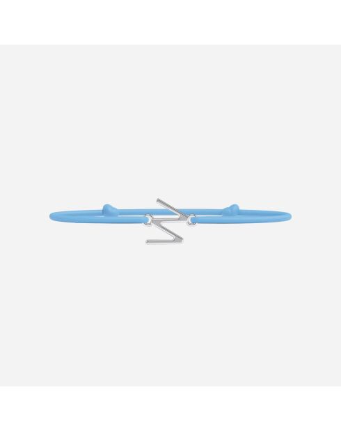 Hemelsblauwe verzilverde letter W-armband voor kinderen