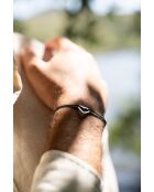 Khakifarbenes versilbertes leeres Herzarmband