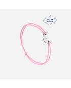 Rosafarbenes versilbertes Mondarmband für Kinder