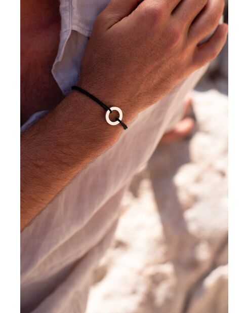 Schwarz versilbertes Spiralarmband