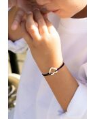 Mitternachtsblau vergoldetes leeres Herzarmband für Kinder