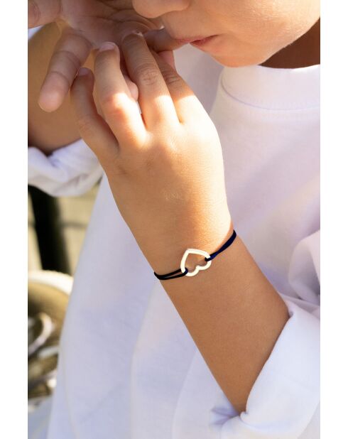 Mitternachtsblau vergoldetes leeres Herzarmband für Kinder