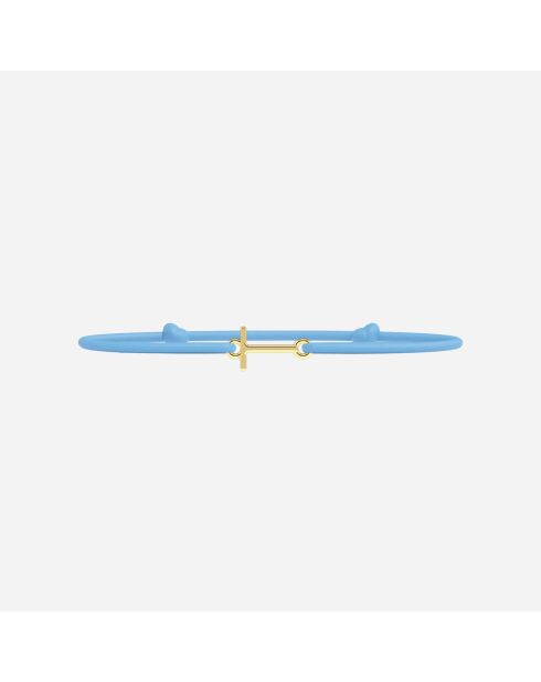 Braccialetto con lettera T - Oro - Bambini - Lettere dorate per bambini - Azzurro