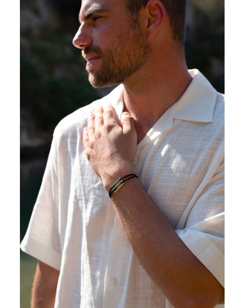 Zwart verzilverde Calysa armband