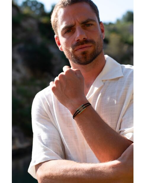 Zwart verzilverde Calysa armband