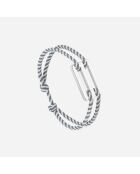 Armreif Musa in Beige und Blau, versilbert