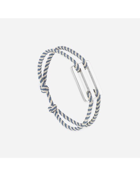 Armreif Musa in Beige und Blau, versilbert