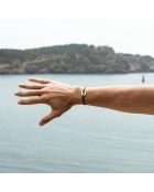 Bracelet Maillon toile en plaqué Argent Noir et Gris