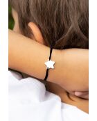 Schwarz versilbertes Sternarmband für Kinder