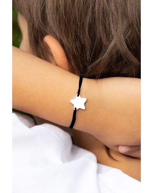 Schwarz versilbertes Sternarmband für Kinder