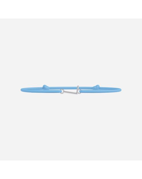 Hemelsblauwe verzilverde letter L-armband voor kinderen