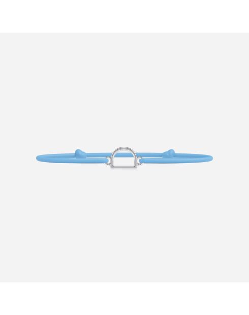 Hemelsblauwe verzilverde letter D-armband voor kinderen
