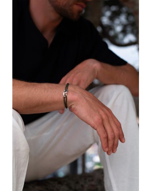 Bracelet Antigua Union 22mm Plaqué Argent Kaki