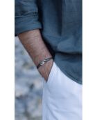 Antigua Union Armband, 22 mm, khakifarben, versilbert