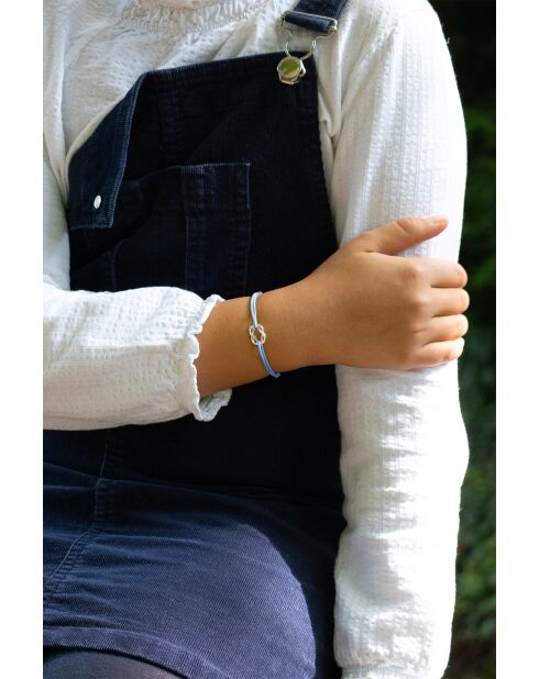 Como Knooparmband 16 mm verzilverd fluo oranje voor kinderen