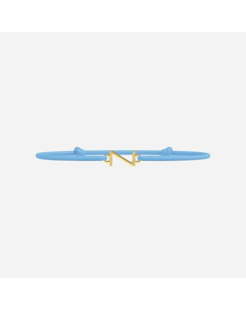 Braccialetto con lettera Z - Lettere dorate per bambini con lettere dorate per bambini, azzurro cielo