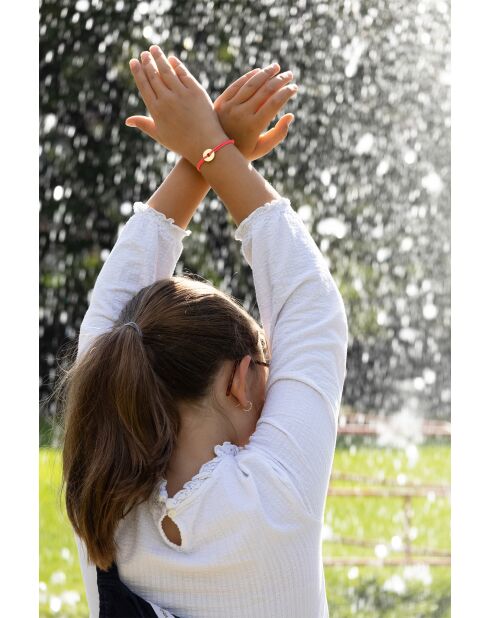 Maëlle Cible armband 16 mm verguld voor kinderen fluo roze