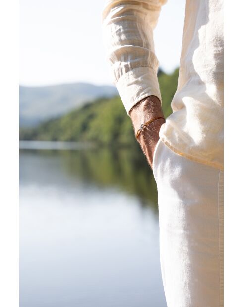 Budapest Union Armband, versilbert, taupe