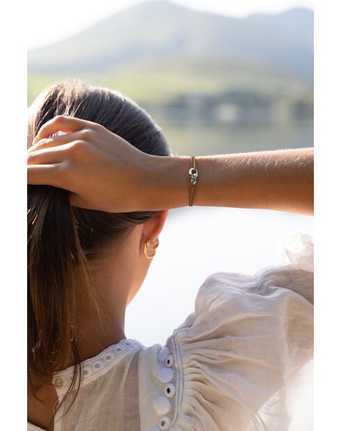 Budapest Union Armband, versilbert, taupe