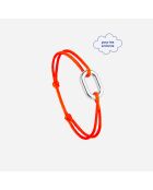 Zélie Link Armband für Kinder, 16 mm, versilbert, versilbert, fluo orange